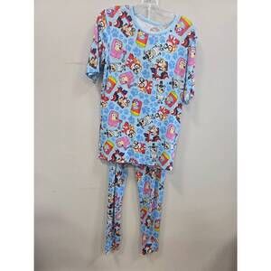 NEW CHARLIES PROJECT kid's here come the grannies bamboo loungewear set in blue